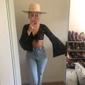 NWT F21 Lace Bell-sleeve Top